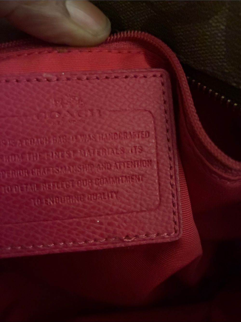 Pre-owned Coach Brown Signature C” canvas Tote/Diaper bag w/Pink Leather Trim - Picture 9 of 16